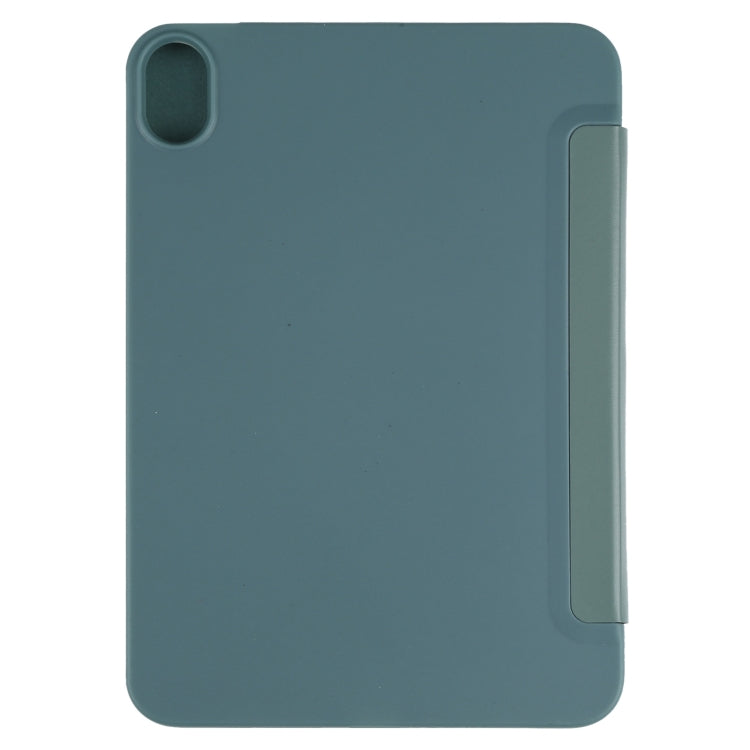 For iPad mini 6 / mini 2024 3-folding TPU Horizontal Flip Leather Tablet Case with Holder(Deep Green) by bashfashion