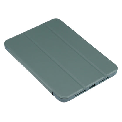 For iPad mini 6 / mini 2024 3-folding TPU Horizontal Flip Leather Tablet Case with Holder(Deep Green) by bashfashion