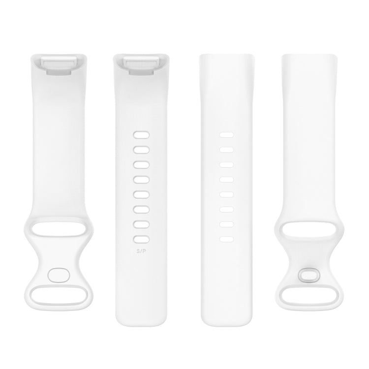 For Fitbit Charge 5 Silicone Watch Band, Size:S(White) by bashfashion