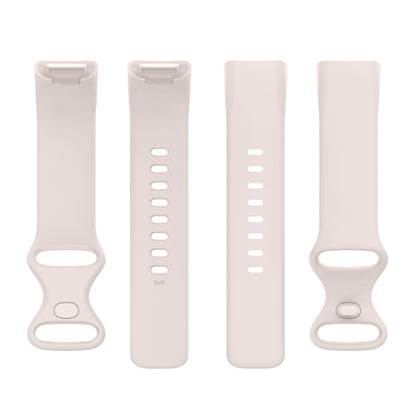 For Fitbit Charge 5 Silicone Watch Band, Size:S(Moon White) by bashfashion