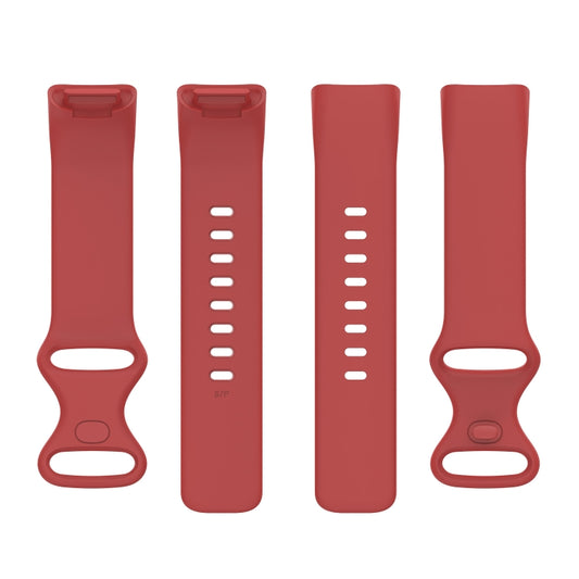 For Fitbit Charge 5 Silicone Watch Band, Size:S(Official Red) by bashfashion