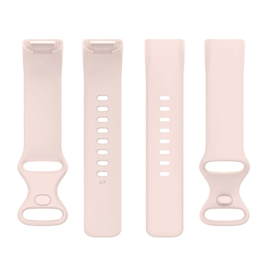 For Fitbit Charge 5 Silicone Watch Band, Size:S(Sand Pink) by bashfashion