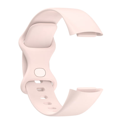 For Fitbit Charge 5 Silicone Watch Band, Size:S(Sand Pink) by bashfashion
