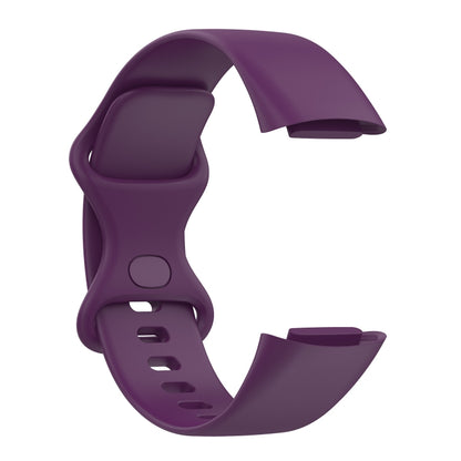 For Fitbit Charge 5 Silicone Watch Band, Size:S(Dark Purple) by bashfashion