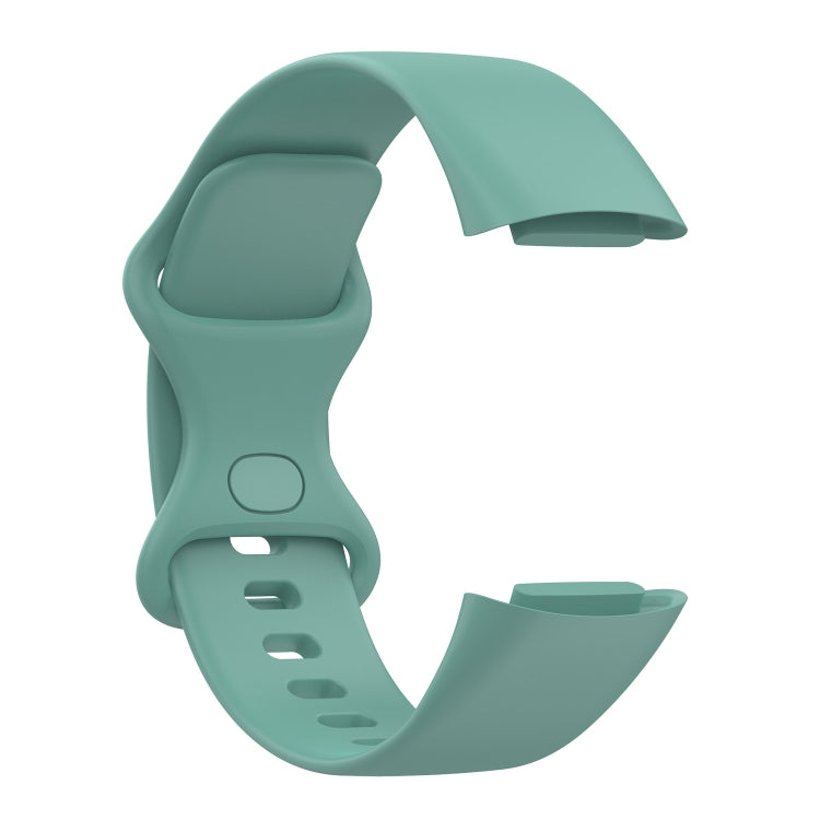For Fitbit Charge 5 Silicone Watch Band, Size:S(Pine Needle Green) by bashfashion