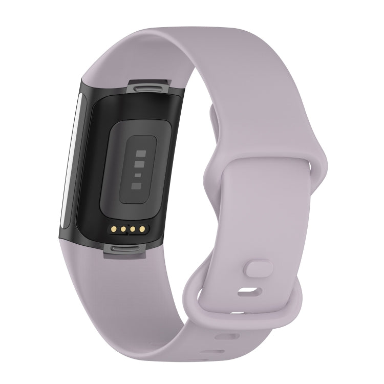 For Fitbit Charge 5 Silicone Watch Band, Size:S(Lavender Purple) by bashfashion
