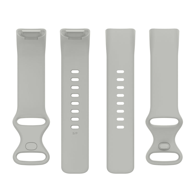 For Fitbit Charge 5 Silicone Watch Band, Size:S(Rock Grey) by bashfashion