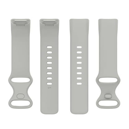 For Fitbit Charge 5 Silicone Watch Band, Size:S(Rock Grey) by bashfashion