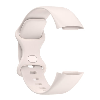 For Fitbit Charge 5 Silicone Watch Band, Size:L(Moon White) by bashfashion
