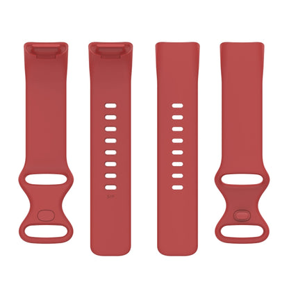 For Fitbit Charge 5 Silicone Watch Band, Size:L(Official Red) by bashfashion