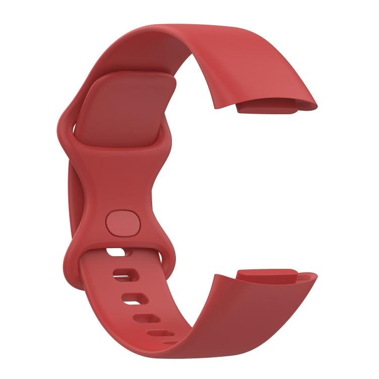For Fitbit Charge 5 Silicone Watch Band, Size:L(Official Red) by bashfashion