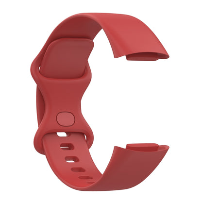 For Fitbit Charge 5 Silicone Watch Band, Size:L(Official Red) by bashfashion