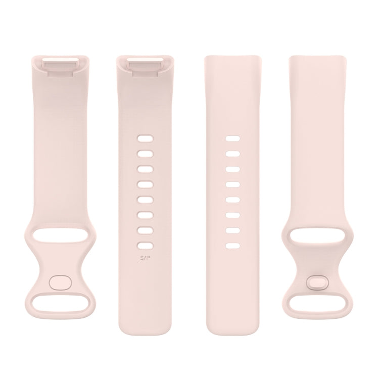 For Fitbit Charge 5 Silicone Watch Band, Size:L(Sand Pink) by bashfashion