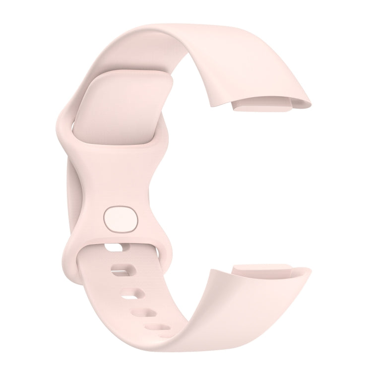 For Fitbit Charge 5 Silicone Watch Band, Size:L(Sand Pink) by bashfashion