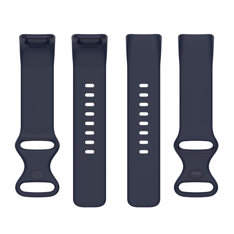For Fitbit Charge 5 Silicone Watch Band, Size:L(Dark Blue) by bashfashion