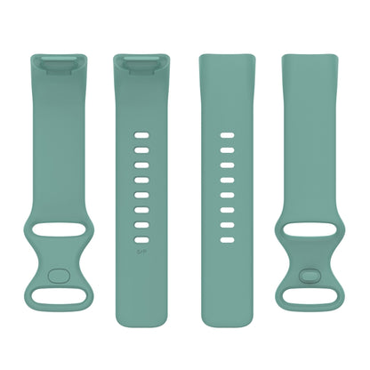 For Fitbit Charge 5 Silicone Watch Band, Size:L(Pine Needle Green) by bashfashion