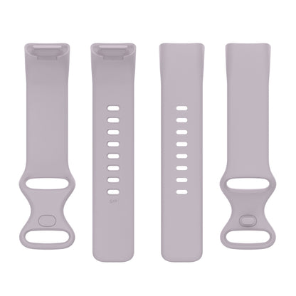For Fitbit Charge 5 Silicone Watch Band, Size:L(Lavender Purple) by bashfashion