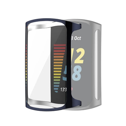 For Fitbit Charge 5 Full Coverage TPU Electroplating Protective Case Cover(Midnight Blue) by bashfashion