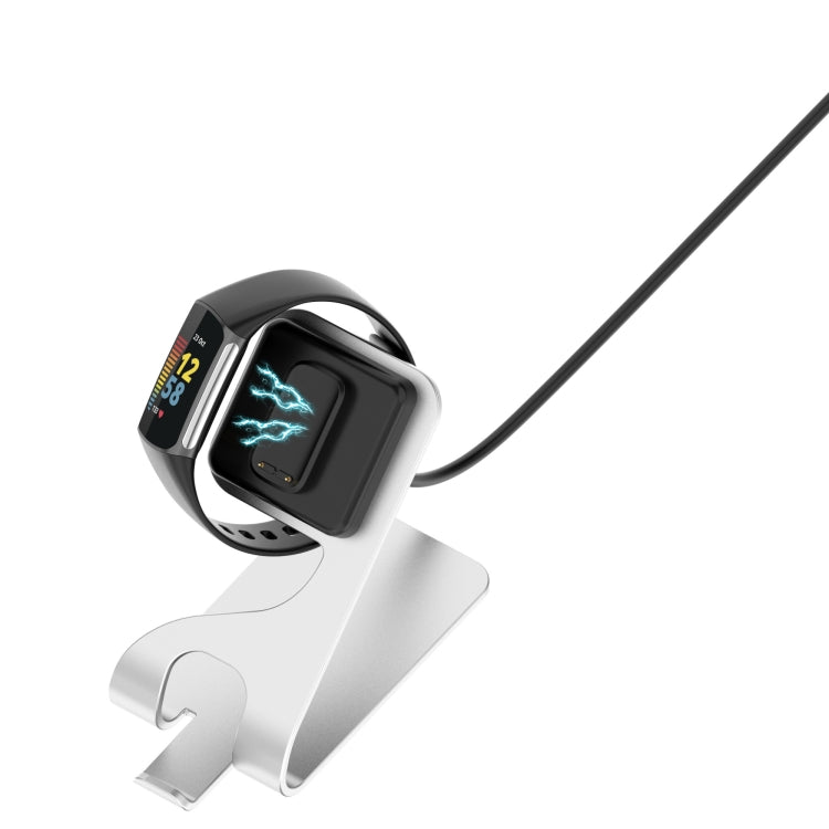 For Fitbit Charge 5 Portable Magnetic Metal Charger Holder(Grey) by bashfashion