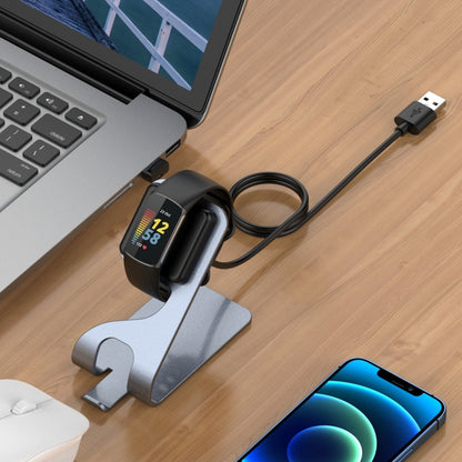 For Fitbit Charge 5 Portable Magnetic Metal Charger Holder(Grey) by bashfashion