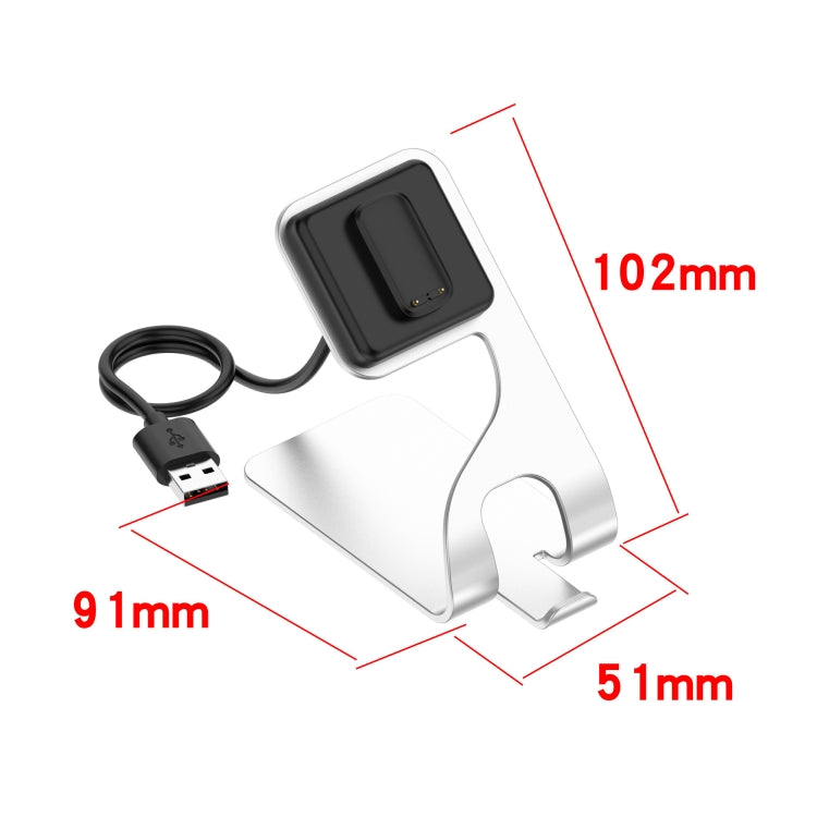 For Fitbit Charge 5 Portable Magnetic Metal Charger Holder(Silver) by bashfashion