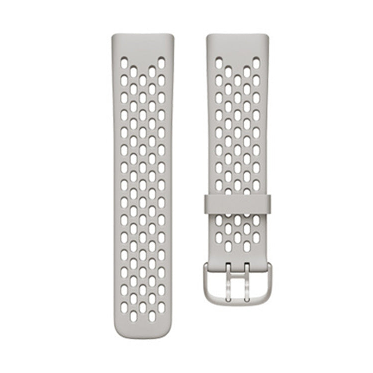 For Fitbit Charge 5 Silicone Hole Watch Band(Apricot) by bashfashion
