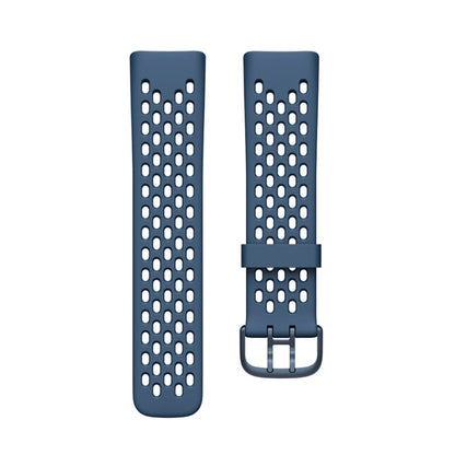 For Fitbit Charge 5 Silicone Hole Watch Band(Blue) by bashfashion