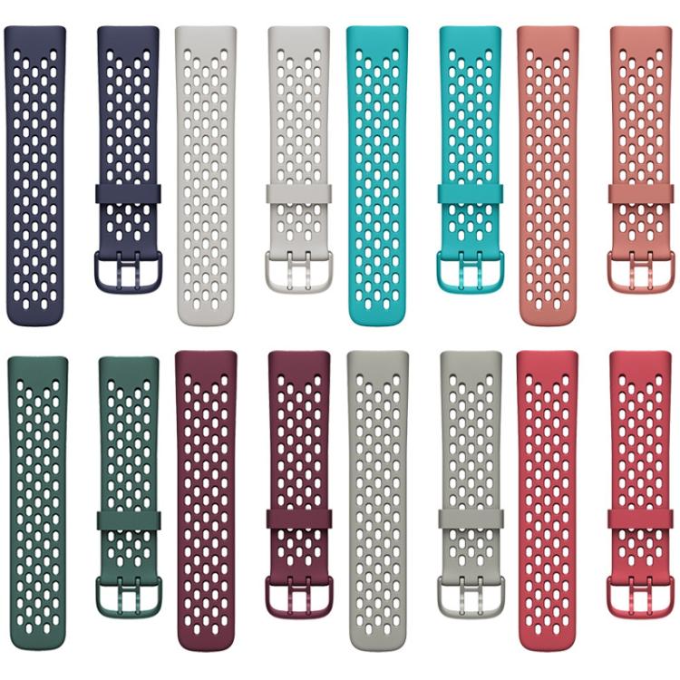 For Fitbit Charge 5 Silicone Hole Watch Band(White) by bashfashion