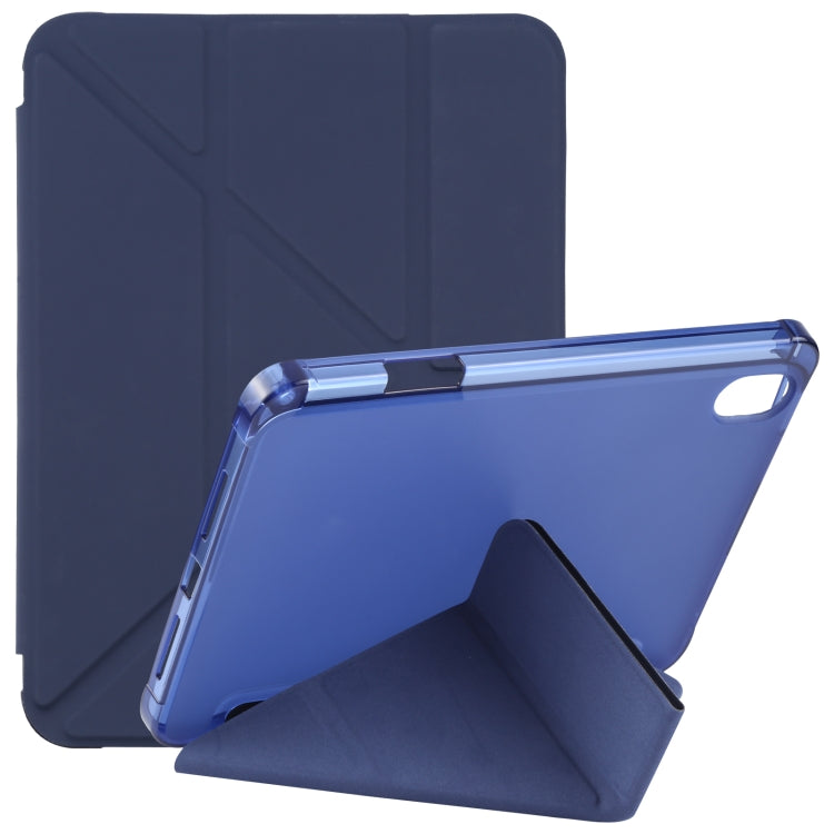 For iPad mini 2024 / mini 6 TPU Transparent Horizontal Deformation Flip Leather Tablet Case with Holder & Pen Slot(Navy Blue) by bashfashion