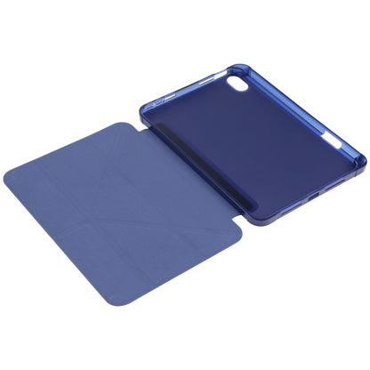 For iPad mini 2024 / mini 6 TPU Transparent Horizontal Deformation Flip Leather Tablet Case with Holder & Pen Slot(Navy Blue) by bashfashion