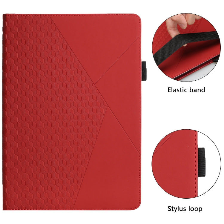 For Samsung Galaxy Tab A 10.1 2019 T510 Rhombus Skin Feel Horizontal Flip Tablet Leather Case with Card Slots & Holder(Red) by bashfashion