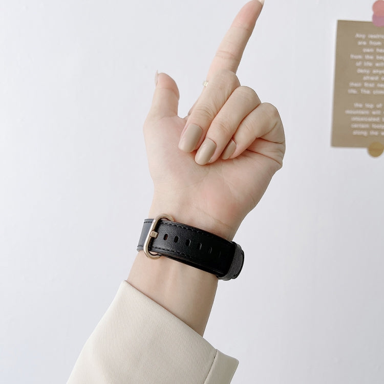 Classic Buckle Leather Watch Band For Apple Watch Series 9&8&7 41mm / SE 3&SE 2&6&SE&5&4 40mm / 3&2&1 38mm(Pink) by bashfashion