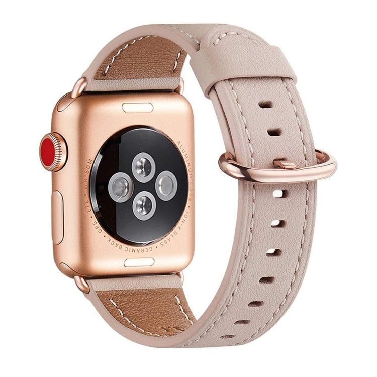 Classic Buckle Leather Watch Band For Apple Watch Ultra 49mm&Watch Ultra 2 49mm / Series 9&8&7 45mm / SE 3&SE 2&6&SE&5&4 44mm / 3&2&1 42mm(Pink) by bashfashion