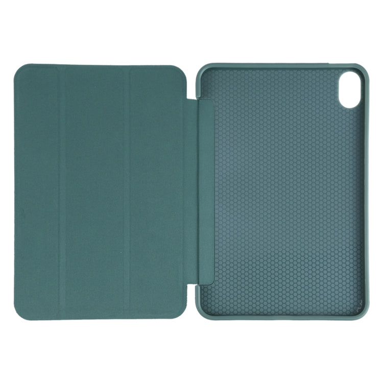 For iPad mini 2024 / mini 6 GEBEI Shockproof Horizontal Flip Tablet Case with Three-folding Holder(Pine Needle Green) by GEBEI