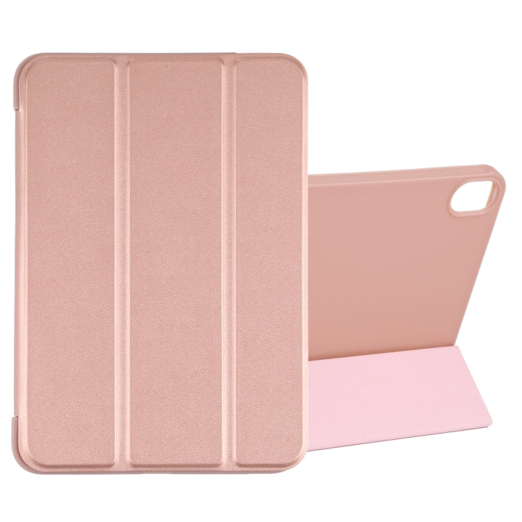 For iPad mini 2024 / mini 6 GEBEI Shockproof Horizontal Flip Tablet Case with Three-folding Holder(Rose Gold) by GEBEI