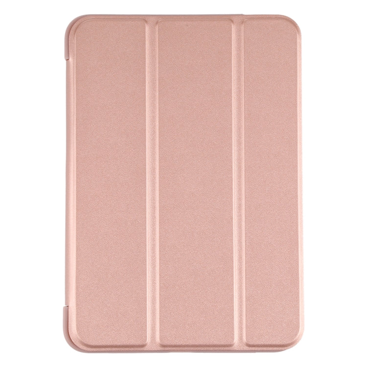 For iPad mini 2024 / mini 6 GEBEI Shockproof Horizontal Flip Tablet Case with Three-folding Holder(Rose Gold) by GEBEI