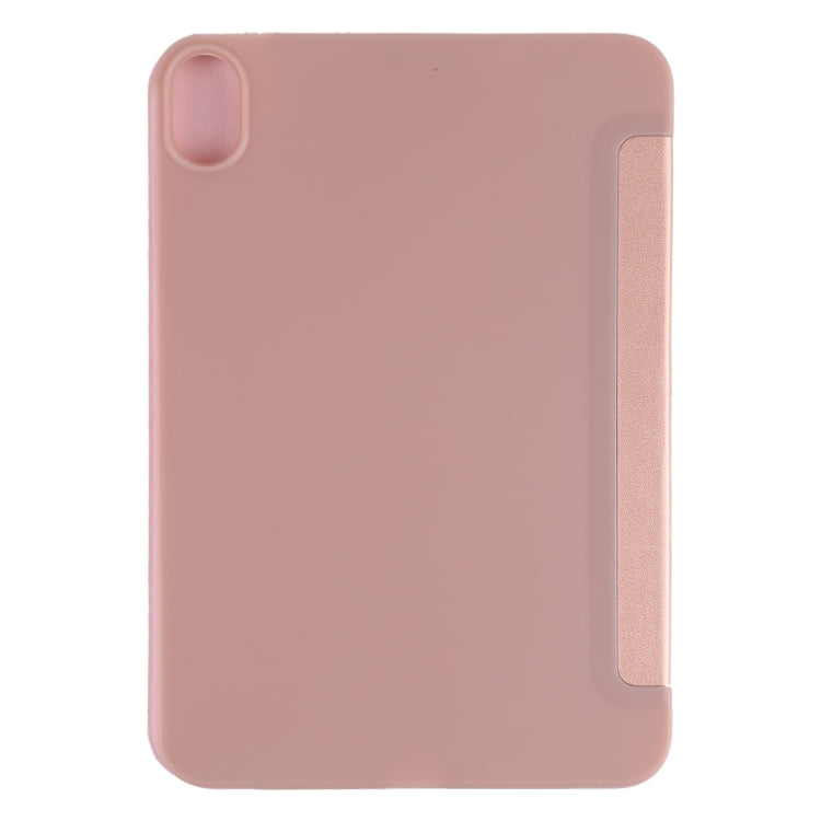 For iPad mini 2024 / mini 6 GEBEI Shockproof Horizontal Flip Tablet Case with Three-folding Holder(Rose Gold) by GEBEI
