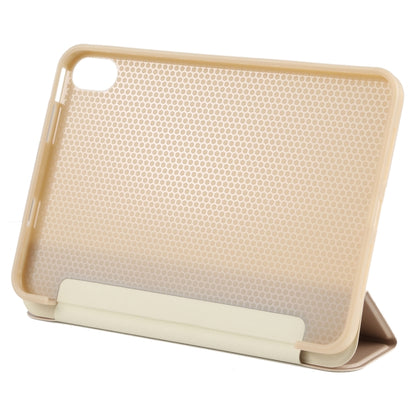 For iPad mini 2024 / mini 6 GEBEI Shockproof Horizontal Flip Tablet Case with Three-folding Holder(Gold) by GEBEI