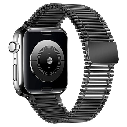 Chain Loop Steel Watch Band For Apple Watch Series 9&8&7 41mm / SE 3&SE 2&6&SE&5&4 40mm / 3&2&1 38mm(Black) by bashfashion