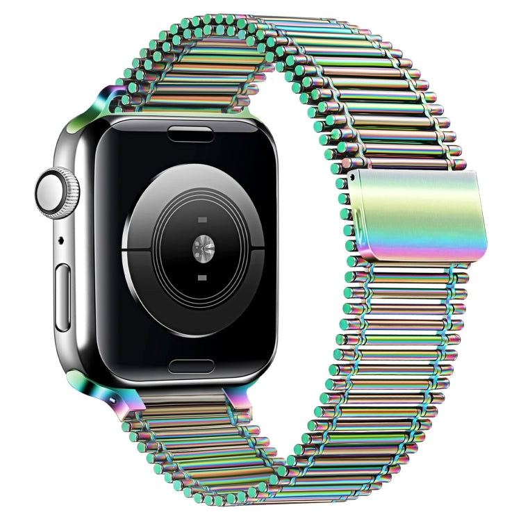 Chain Loop Steel Watch Band For Apple Watch Series 9&8&7 41mm / SE 3&SE 2&6&SE&5&4 40mm / 3&2&1 38mm(Colorful) by bashfashion