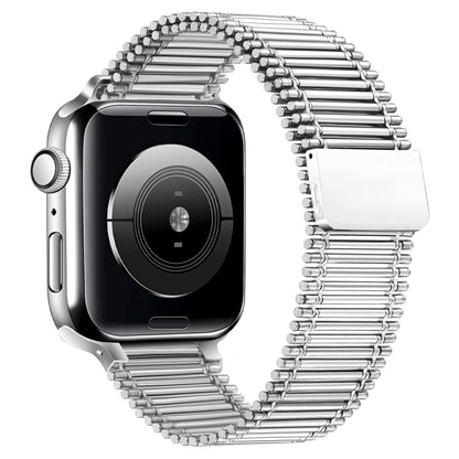 Chain Loop Steel Watch Band For Apple Watch Series 9&8&7 41mm / SE 3&SE 2&6&SE&5&4 40mm / 3&2&1 38mm (Silver) by bashfashion