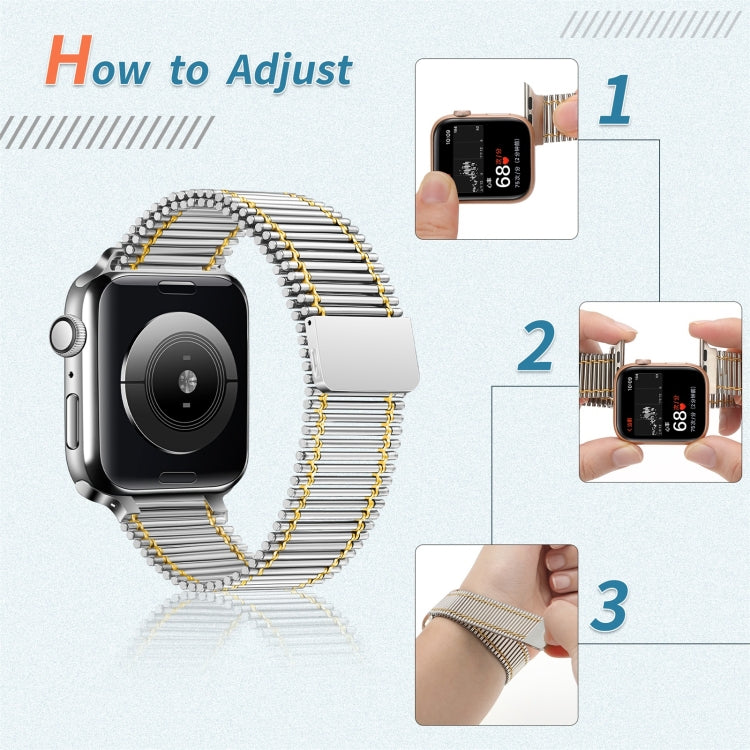 Chain Loop Steel Watch Band For Apple Watch Series 9&8&7 41mm / SE 3&SE 2&6&SE&5&4 40mm / 3&2&1 38mm (Silver) by bashfashion