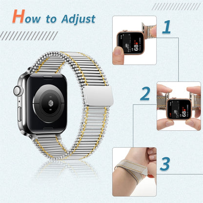 Chain Loop Steel Watch Band For Apple Watch Series 9&8&7 41mm / SE 3&SE 2&6&SE&5&4 40mm / 3&2&1 38mm (Silver) by bashfashion