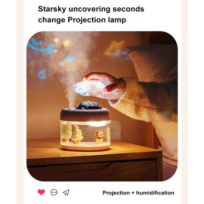 J221 Multifunctional Night Light Projection Humidifier(White Lion) by bashfashion