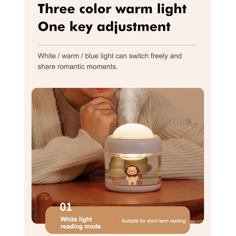 J221 Multifunctional Night Light Projection Humidifier(White Lion) by bashfashion