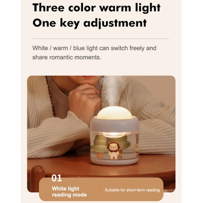 J221 Multifunctional Night Light Projection Humidifier(White Lion) by bashfashion