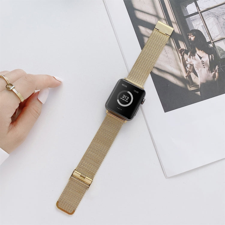 V-shaped Buckle Straight Steel Watch Band For Apple Watch Ultra 49mm&Watch Ultra 2 49mm / Series 9&8&7 45mm / SE 3&SE 2&6&SE&5&4 44mm / 3&2&1 42mm(Gold) by bashfashion