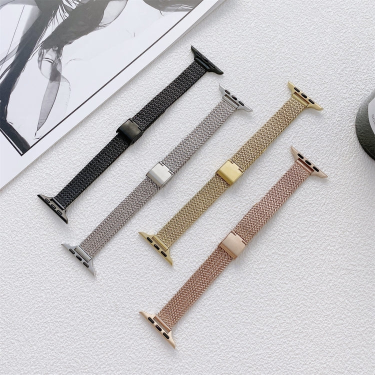V-shaped Buckle Small Waist Steel Watch Band For Apple Watch Ultra 49mm&Watch Ultra 2 49mm / Series 9&8&7 45mm / SE 3&SE 2&6&SE&5&4 44mm / 3&2&1 42mm(Rose Gold) by bashfashion