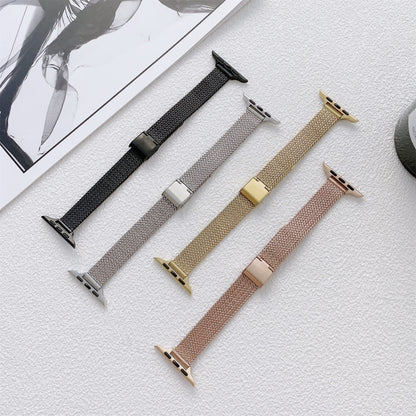 V-shaped Buckle Small Waist Steel Watch Band For Apple Watch Ultra 49mm&Watch Ultra 2 49mm / Series 9&8&7 45mm / SE 3&SE 2&6&SE&5&4 44mm / 3&2&1 42mm(Rose Gold) by bashfashion