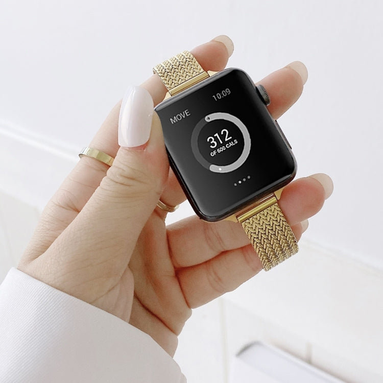 V-shaped Buckle Small Waist Steel Watch Band For Apple Watch Ultra 49mm&Watch Ultra 2 49mm / Series 9&8&7 45mm / SE 3&SE 2&6&SE&5&4 44mm / 3&2&1 42mm(Rose Gold) by bashfashion
